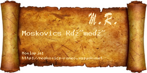 Moskovics Rómeó névjegykártya
